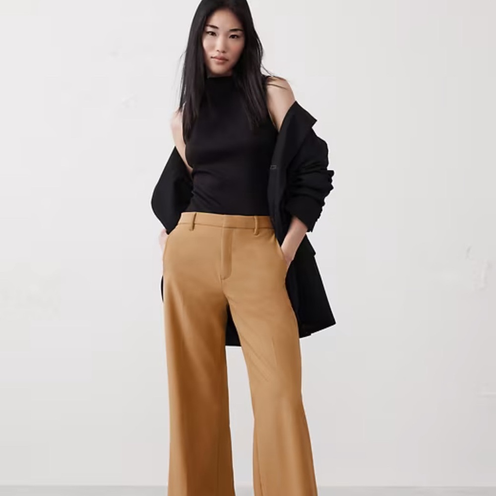 Banana Republic Factory Camel Wide-Leg Women's Pants